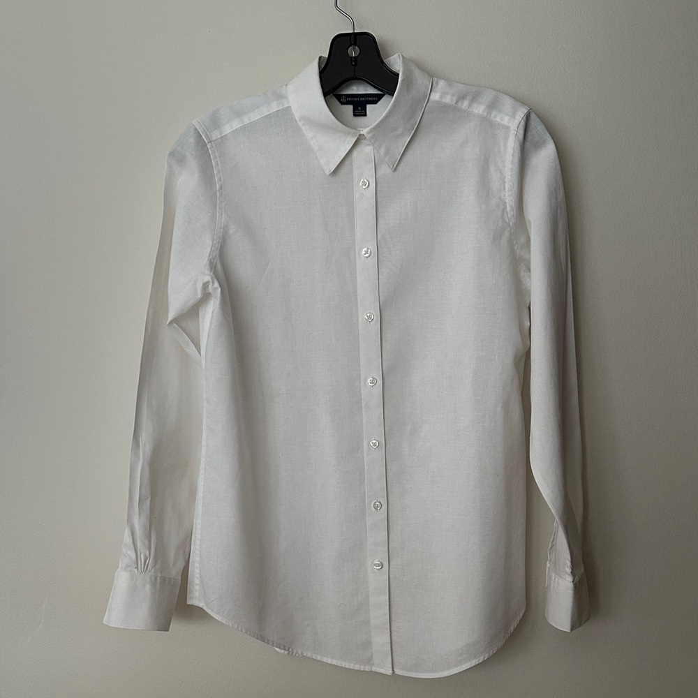 Brooks Brothers White Linen Women's Blouse
